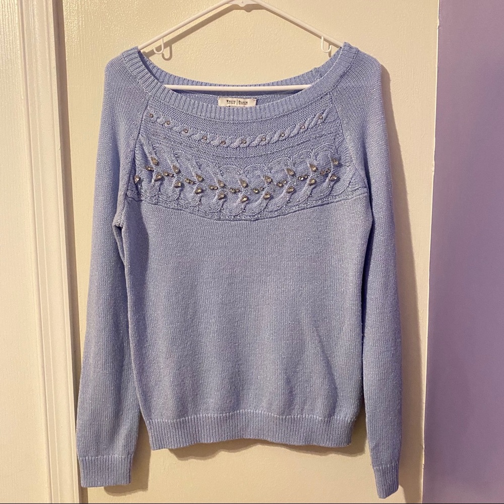 White House Black Market Light Blue Sweater S